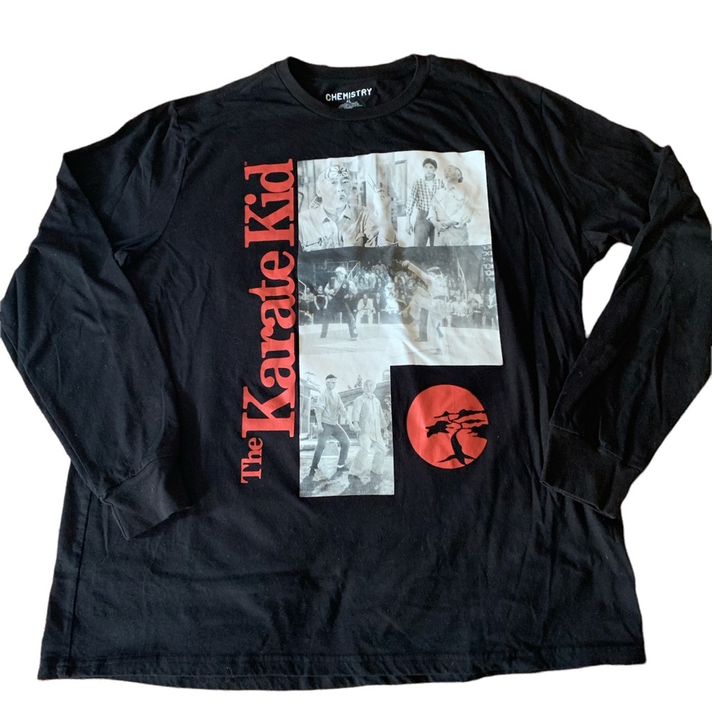New CHEMISTRY The Karate Kid Long Sleeve Black Tee Shirt Mens XL